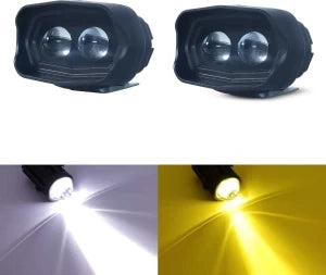 Clubics S20 Super Bright Led Fog Light with Dual Lens White,yellow with High & Low Beam Headlight Car, Motorbike, Van LED (12 V, 36 W)  (Classic 350, Pack of 2)